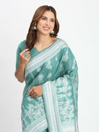 Shree Shyam Fashion Linen Cotton Mustard Saree - Distacart