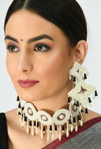Mominos Fashion Johar Kamal Handicraft Gold/Off White Pearls Necklace with Earrings For Women - Distacart