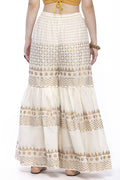 Mominos Fashion Cotton Off White Gold Print