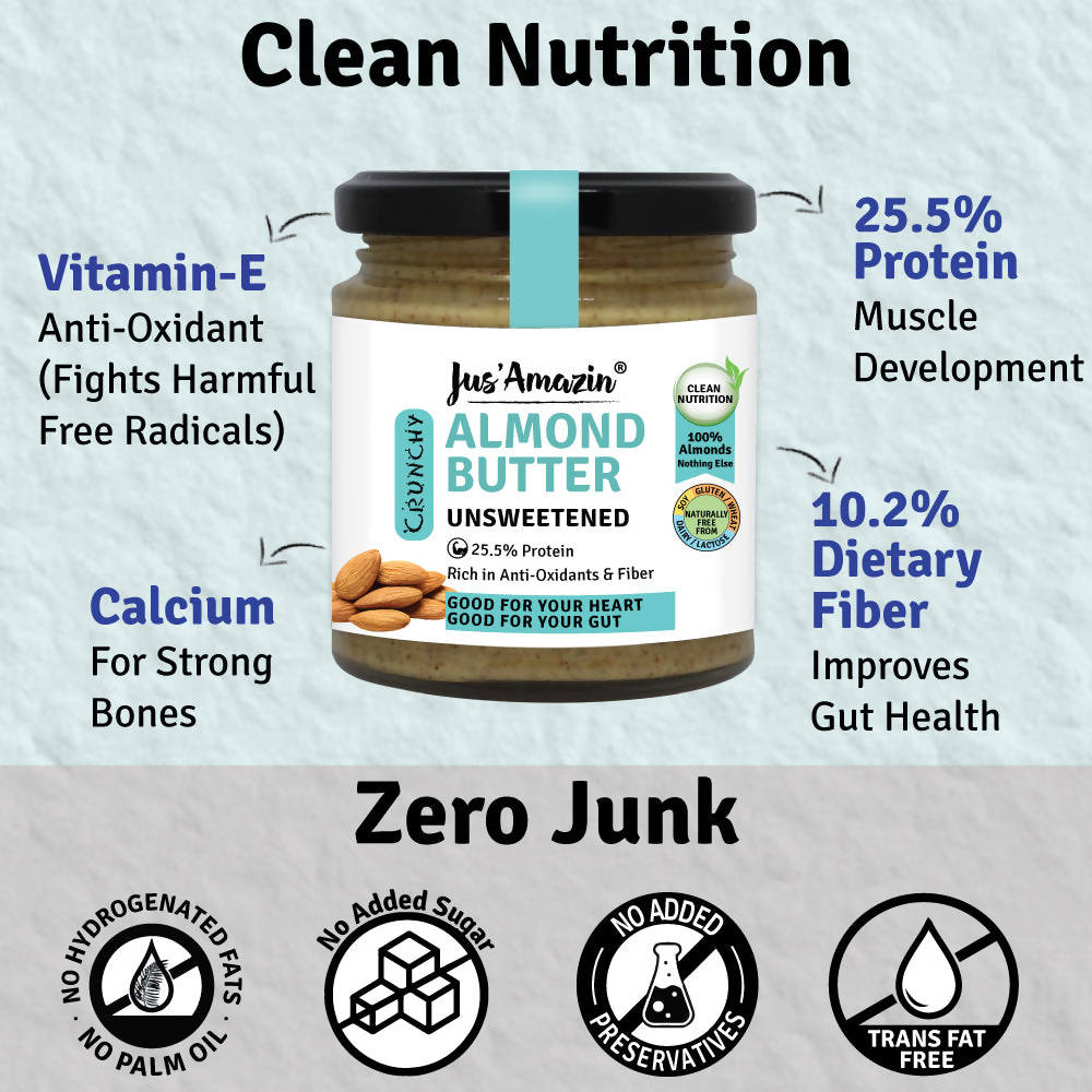 Jus Amazin Almond Butter Unsweetened - Distacart