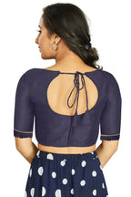 Aastha Fashion Women's Navy Blue Art Silk Designer Party Wear Readymade Blouse