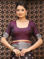 Shree Shyam Fashion Wine Silk Saree - Distacart