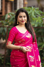Rani Pure Silk Woven Design Saree with Unstitched Blouse - A2M