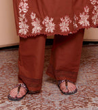 Miravan Womens Plus Size Embroidered Cotton Kurta with palazzo & Dupatta Set