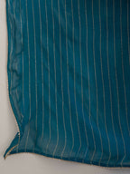 Suta Turquoise Blue Striped Viscose Rayon Saree - Distacart