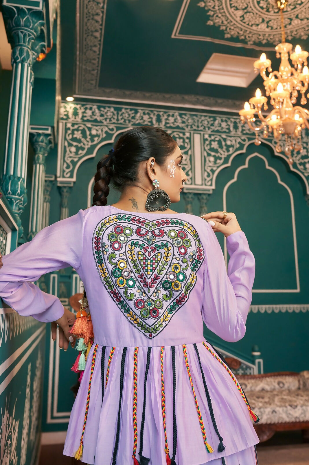 AI Fashion Lavender Poly Maska Silk Designer Navratri Lehenga Choli Collection