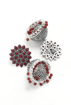 Mominos Fashion Johar Kamal Kundan Work Jhumka With Maroon Beads - Distacart