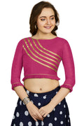 Aastha Fashion Women's Pink Art Silk Designer Party Wear Readymade Blouse