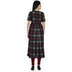 Kanoor Women's Multicolour Frock Style Round Neck Kurti