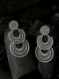 NVR Women Silver Plated Crescent Shaped Drop Earrings - Distacart