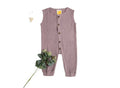 Sunshine Baby Cute Organic Muslin Cotton Sleeveless Full Length Rompers For Babies - Purple