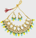 Joban Fashion Hand Made High Quality Gold Plated Base Metal Alloy Kundan Stone Studded Kundan Jewellery Set
