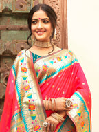 Shree Shyam Fashion Silk Blend Pink Saree - Distacart
