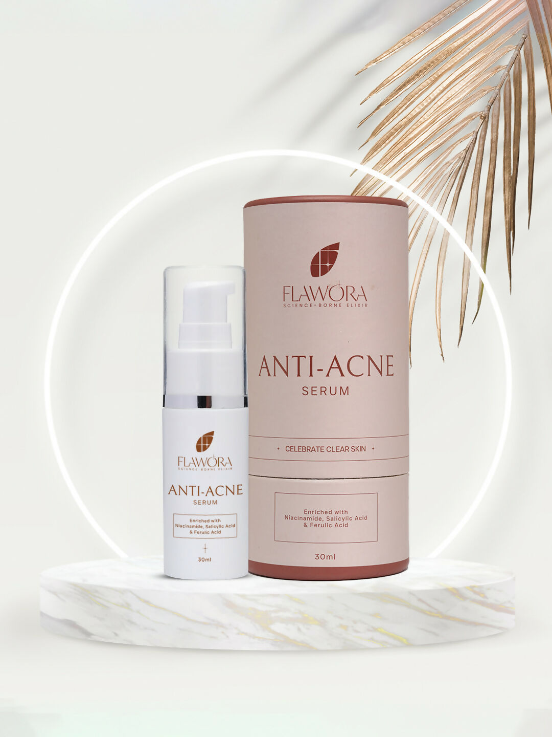 Flawora Anti-Grey Hair Serum, Anti Acne Serum and D-Tan Lotion Combo