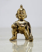 StonKraft Brass Laddoo Gopal Baby Krishna Murti Idol