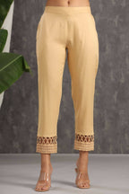Juniper Women Gold Rayon Solid Slim Fit Pant/Slim Pant - Distacart