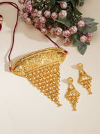 Gold plating jewellery set (Gold) - Ruby Raang