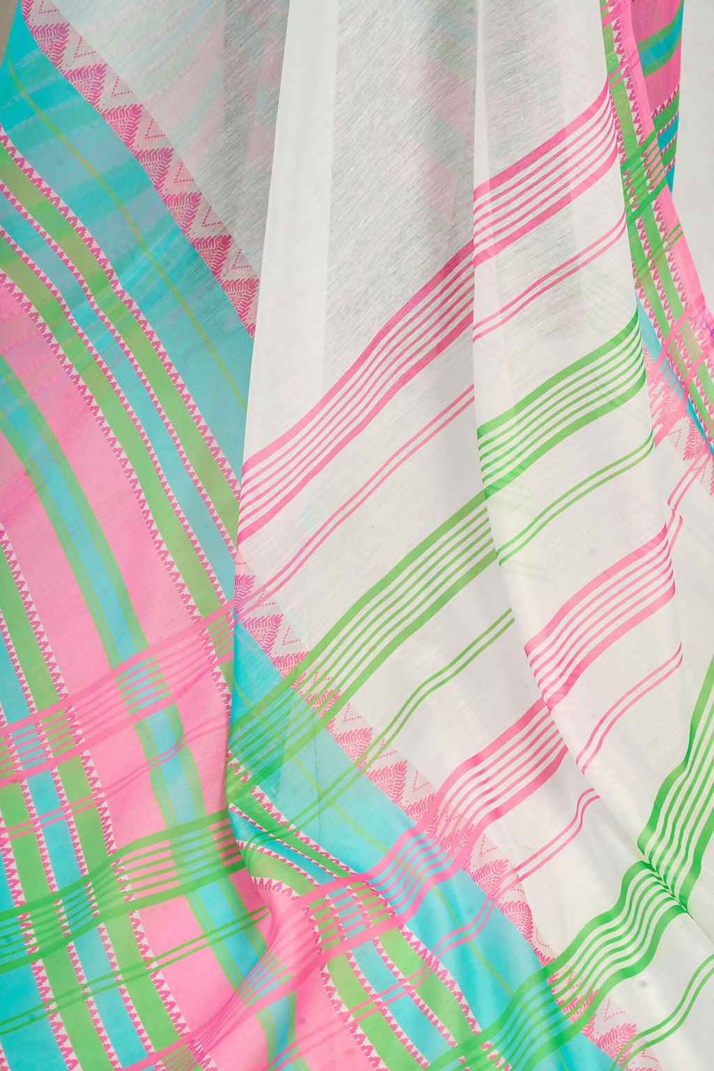 Vastranavya Multicolor Digital Printed Linen Ready To Wear Designer Saree with Unstitched Blouse - Distacart