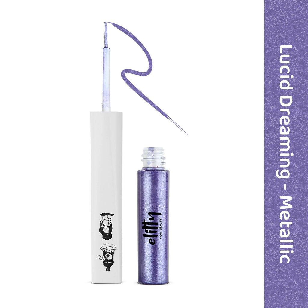 Elitty Purple Pop Color Metallic Finish Liquid Eyeliner - Lucid Dreaming (Purple)