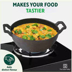 The Indus Valley CASTrong Cast Iron Kadai, Pre-seasoned, Nonstick, 100% Pure, Toxin-free, Induction, 21/25cm, 1.7L/3.3kg