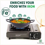 The Indus Valley CASTrong Cast Iron Kadai, Pre-seasoned, Nonstick, 100% Pure, Toxin-free, 20.3cm, 1.4L, 1.5kg