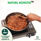 The Indus Valley Super Smooth Cast Iron Kadai,Pre-seasoned, Nonstick, 100% Pure, Toxin-free, Spatula, 25.4cm, 2.5L, 2.4kg
