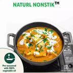 The Indus Valley CASTrong Cast Iron Kadai, Pre-seasoned, Nonstick, 100% Pure, Toxin-free, Induction, 21/25cm, 1.7L/3.3kg