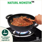 The Indus Valley CASTrong Cast Iron Kadai ,Pre-seasoned, Nonstick, 100% Pure, Toxin-free, Induction, Spatula, 25.4 cm, 2.3L, 2.5kg