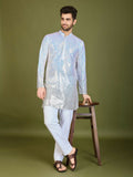 Vastranavya Ombre Yellow Premium Real Georgette Thread Sequence & Embroidery work Kurta