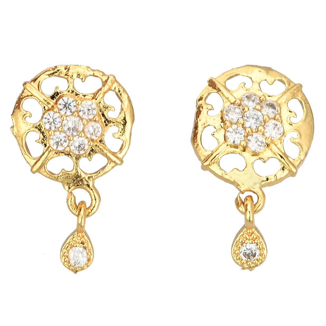 AanyaCentric Gold Plated Short Mangalsutra Set with Earrings - Distacart