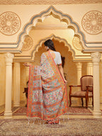 Shree Shyam Fashion Linen Cotton(Woven Work) Multicolour Saree - Distacart