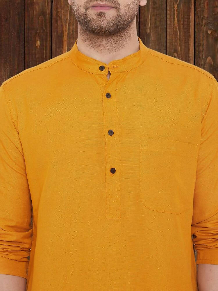 Even Apparels Pure Cotton Yellow Kurta - Yellow