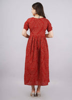 Vamika Red Cotton Printed Party Wear/Casual Wear Kurti - Distacart