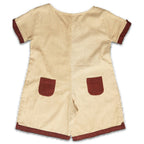 Mhyssa Beige and Maroon Round Neck Short Romper For Kids