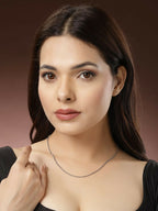 NVR Women's Silver-Toned German Silver Oxidised Chain