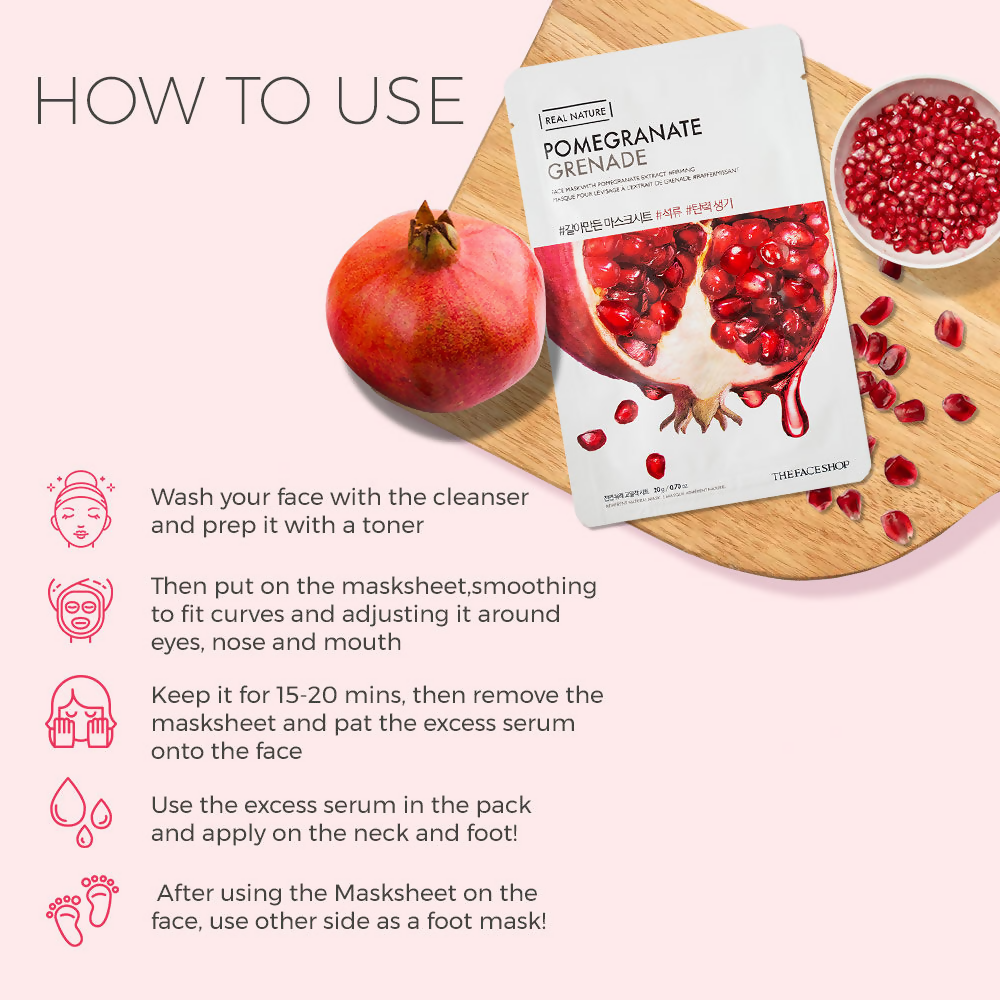 The Face Shop Real Nature Pomegranate Face Mask - Distacart