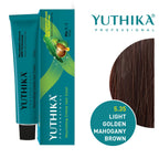 Yuthika Professional Creme Hair Colour - Light Golden Mahogany Brown