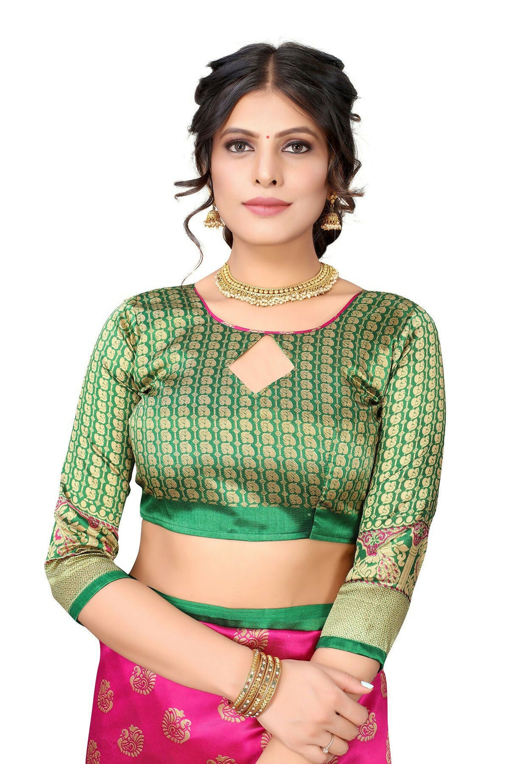Vamika Pink Printed Art Silk Saree