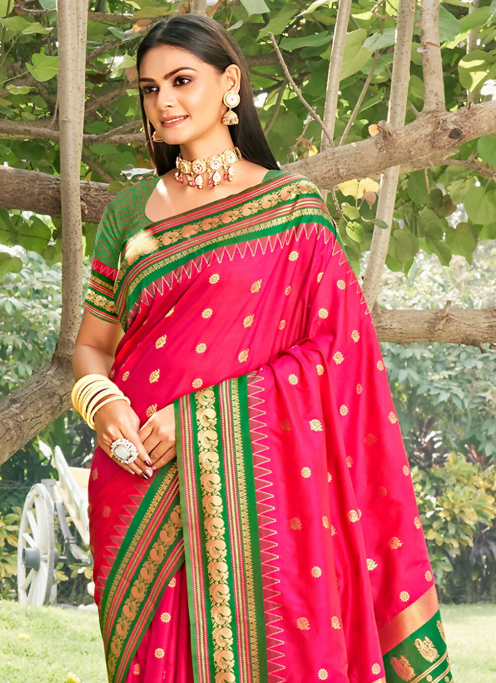 Shree Shyam Fashion Pink Soft Silk Saree - Distacart