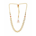 Kundan and Daimond Neckpiece in Brass (Gold) - Ruby Raang