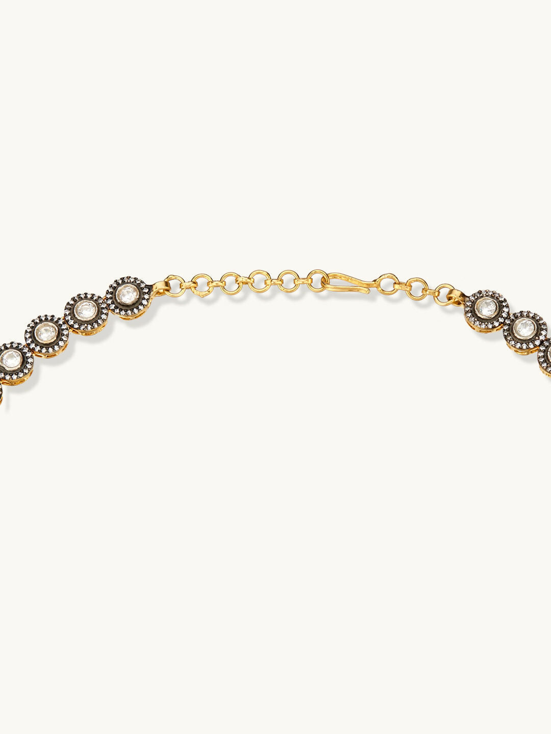 Nuyug 22K Gold-Plated Crystal Stone Studded Necklace Set