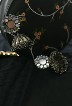 Mominos Fashion Johar Kamal Silver-Plated With Mirror Earrings Jhumkas - Distacart