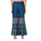 Aniyah Latest Rayon Block Print Flared Palazzo In Blue (AN-161K)