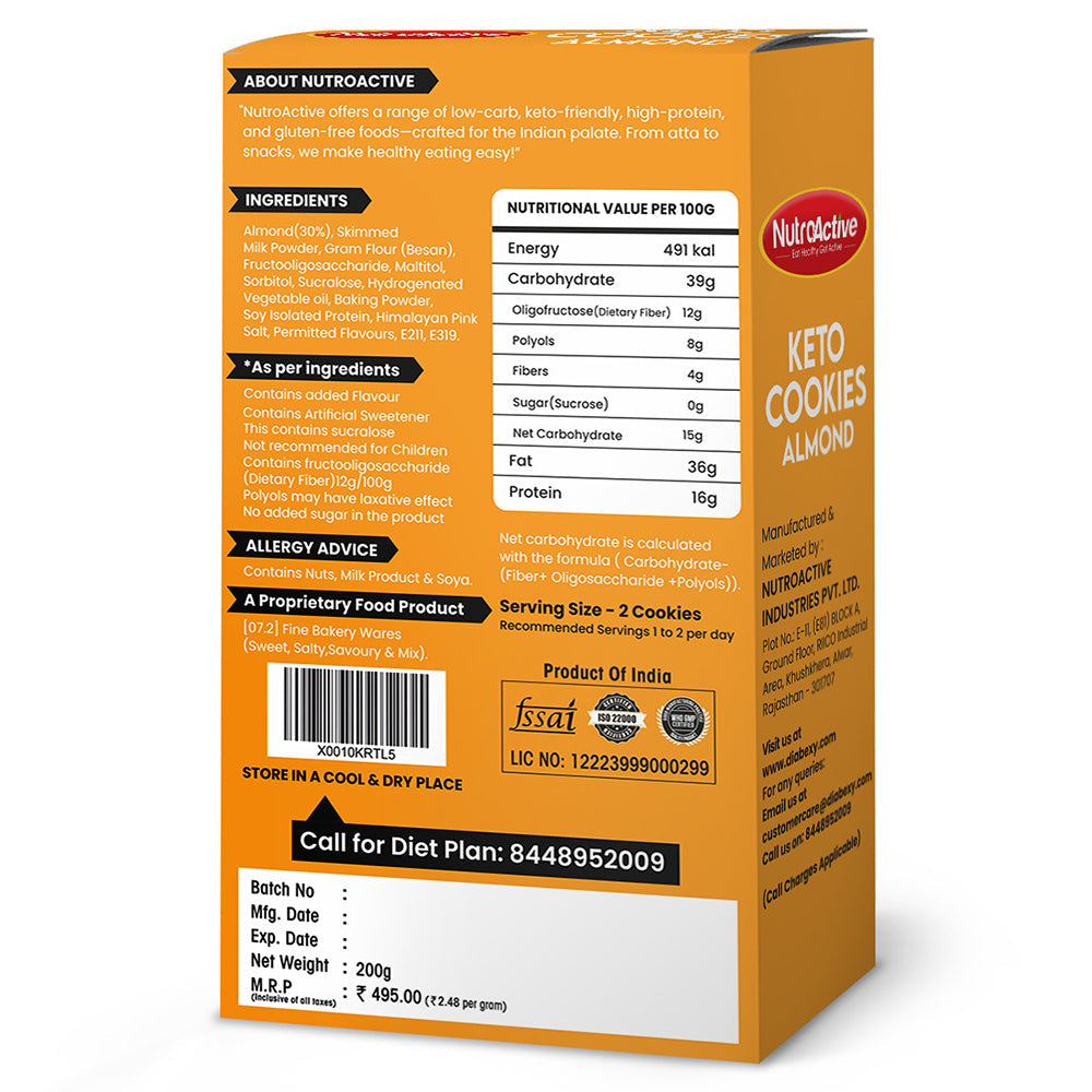 NutroActive Keto Almond Cookies