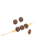 Mominos Fashion Joharkamal Gold-Plated Brass Finish Stone Choker For Women & Girls (Brown) - Distacart