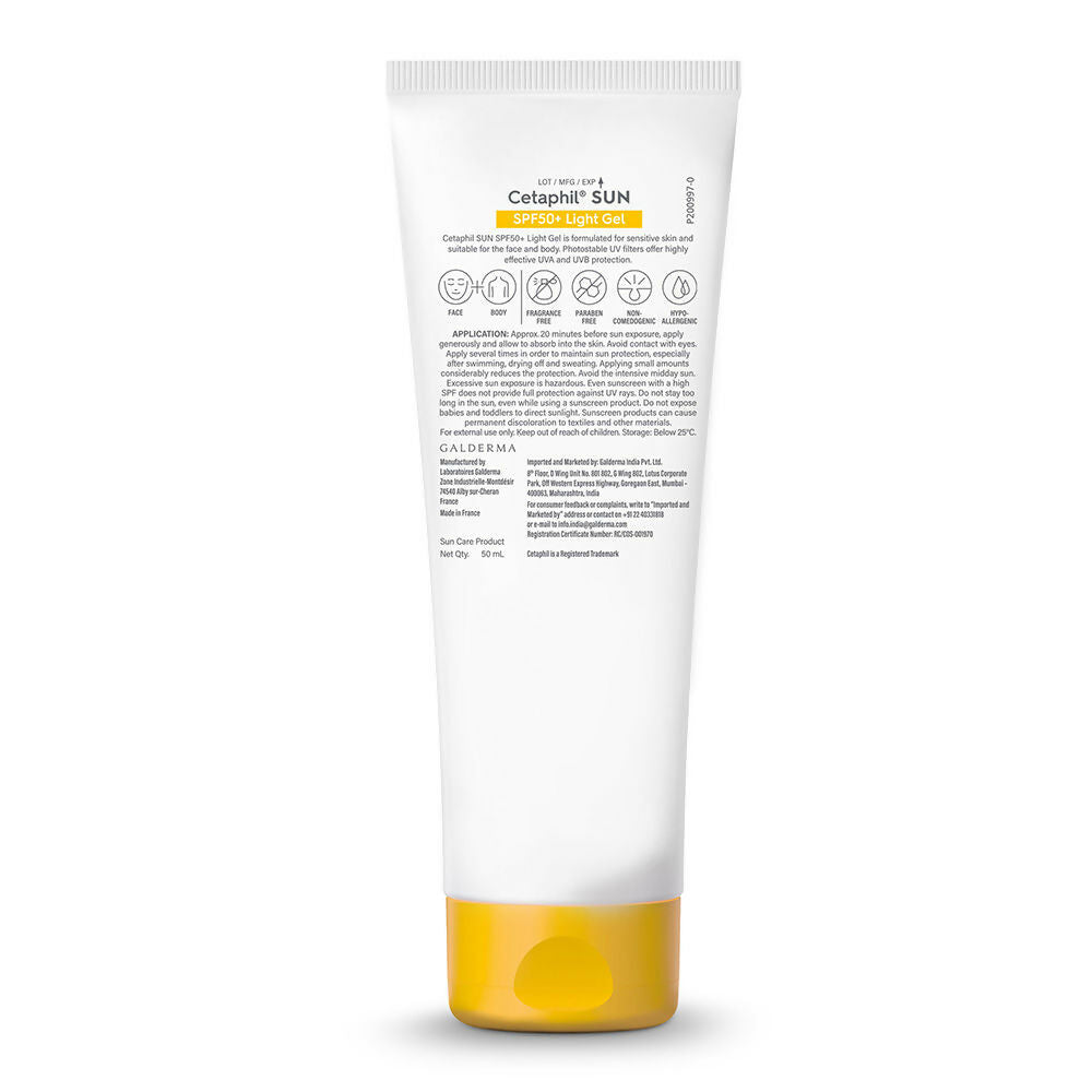 Cetaphil Sun SPF 50 Light Gel Mineral Base For Normal, Dry & Oily Skin - Distacart