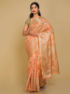 Kalamandir Floral Light Orange Silk Blend Saree