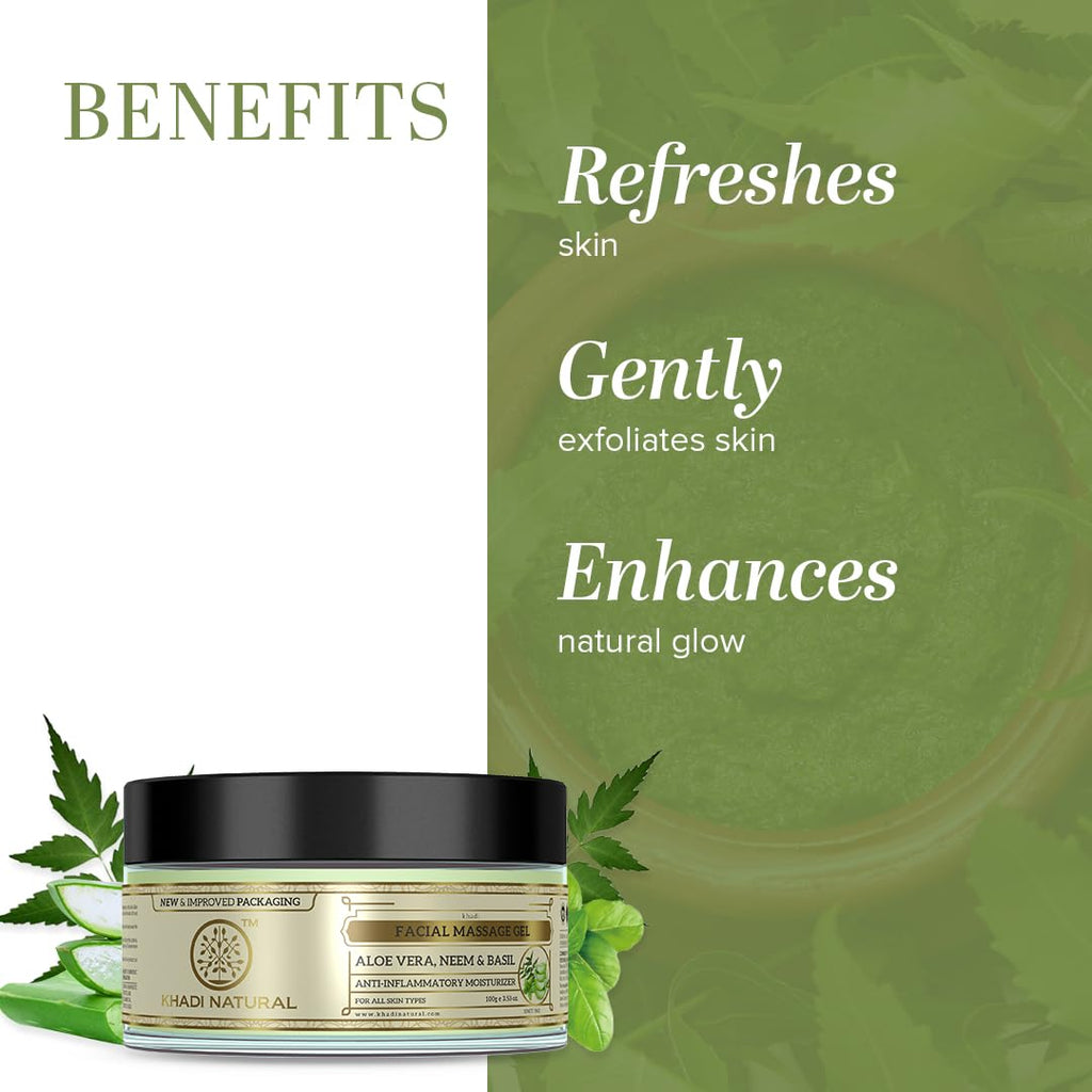 Khadi Natural Alovera Neem & Basil Herbal Facial Massage Gel