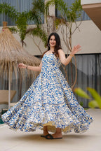 Aayaa Designer Printed Full Flared Gown - Multi Color - Distacart