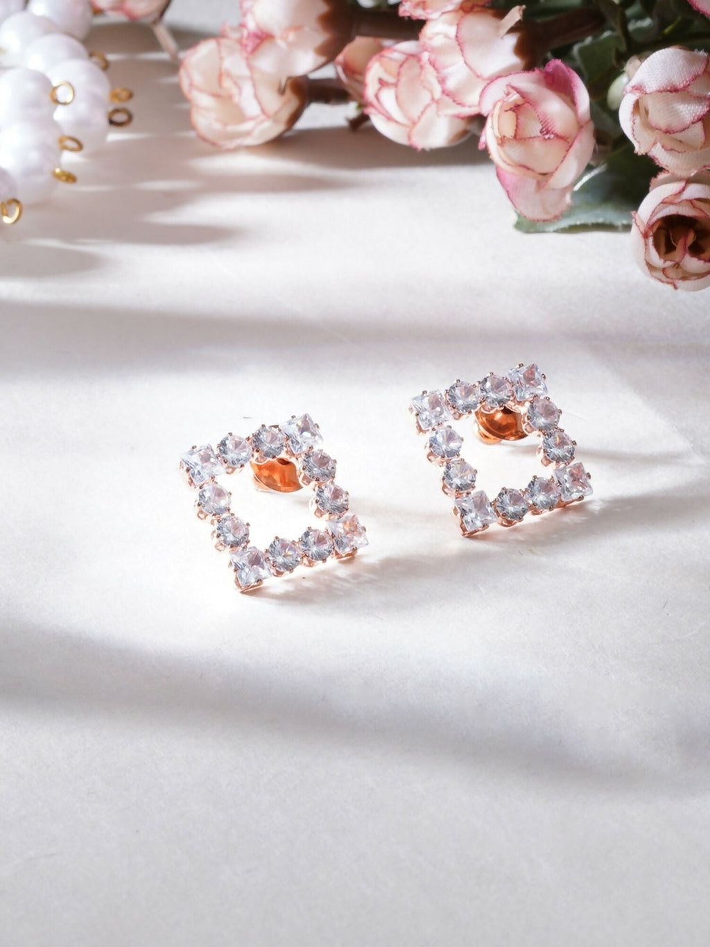 stone stud (Rose gold) - Ruby Raang - Distacart